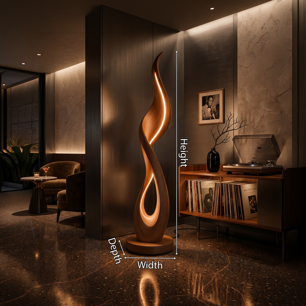 Modern Ribbon Flow Floor Lamp For Bedroom Corner