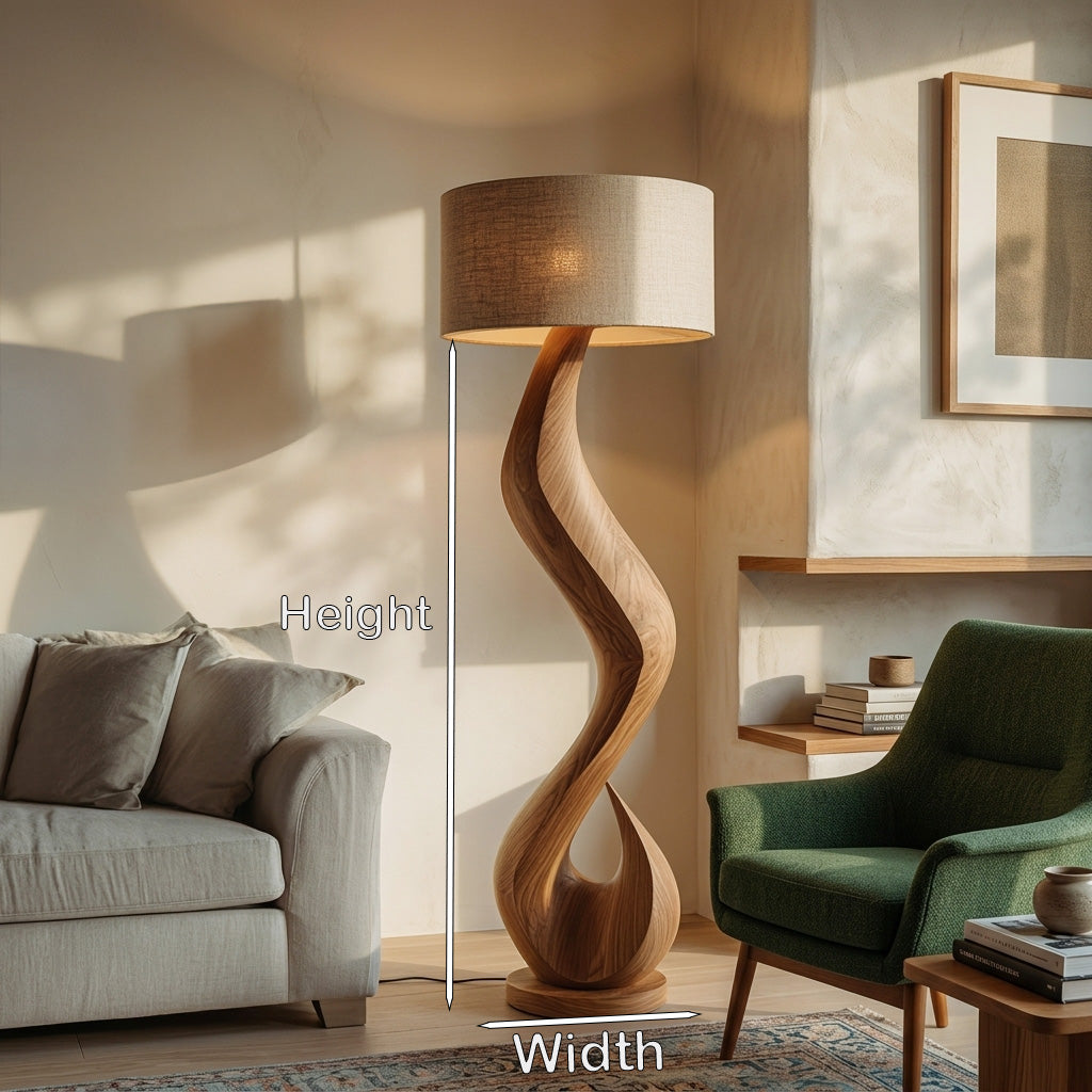 Modern Floor Lamp With Flowing Form For Living Room Corner