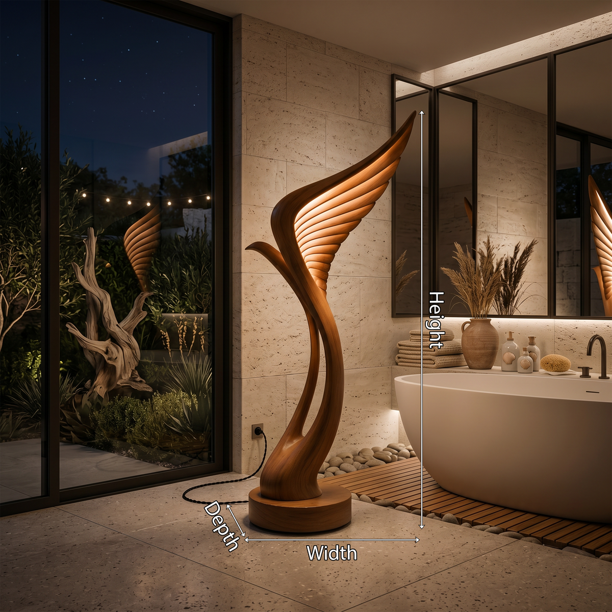 Mid Century Feather Wing Floor Lamp For Living Space