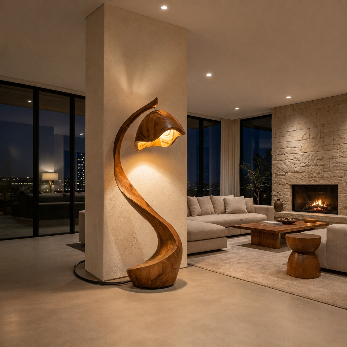 Rustic Wooden Floor Lamp Statement Design For Home Decor