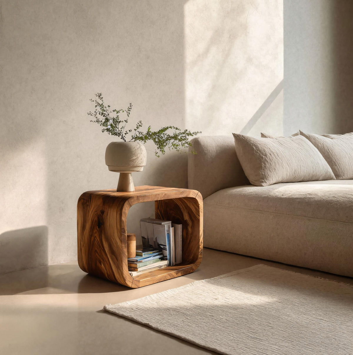 Scandinavian Wood Nightstand For Bedroom Decor