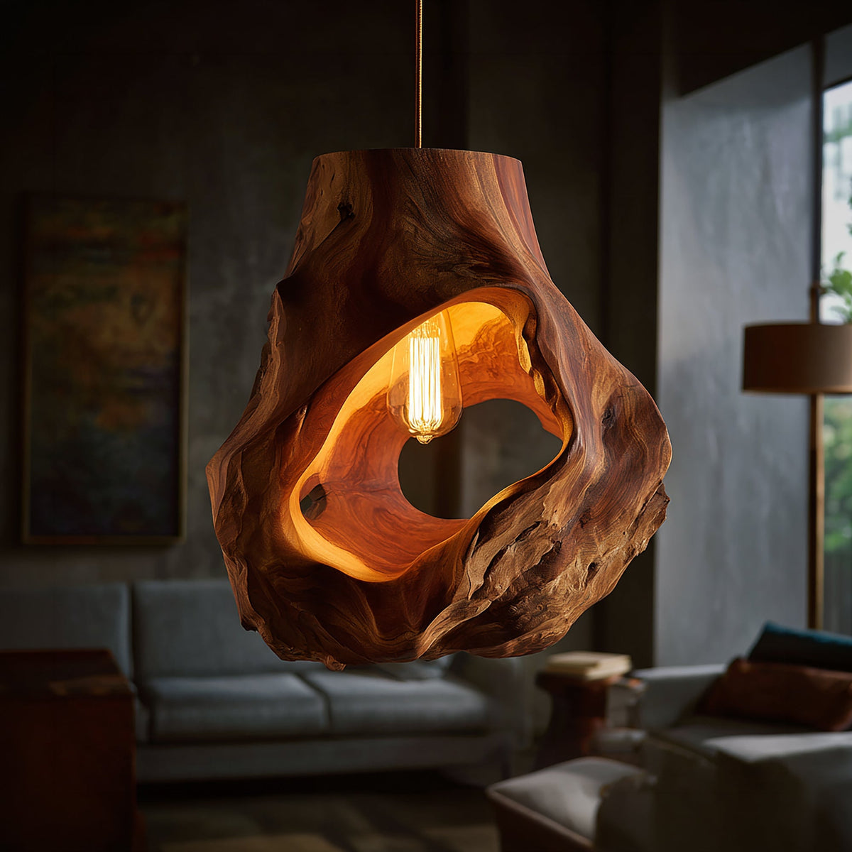 Organic Sculptural Table Lamp Bedroom Reading Nook Loft Corner