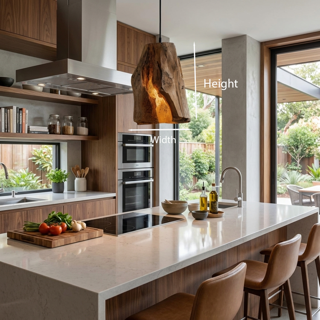 Rustic Organic Pendant Light For Dining Room