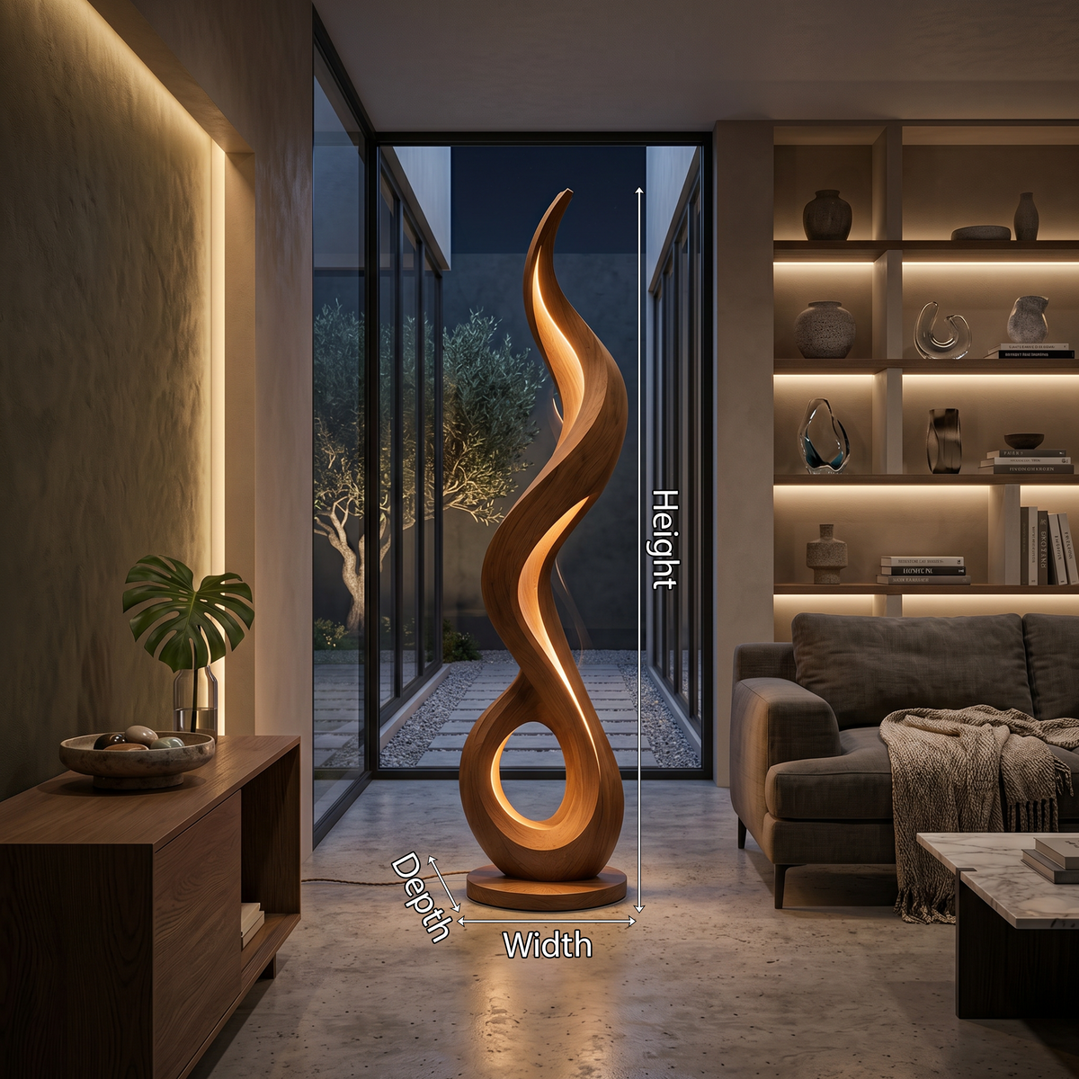 Minimalist Liquid Flow Floor Lamp For Reading Corner