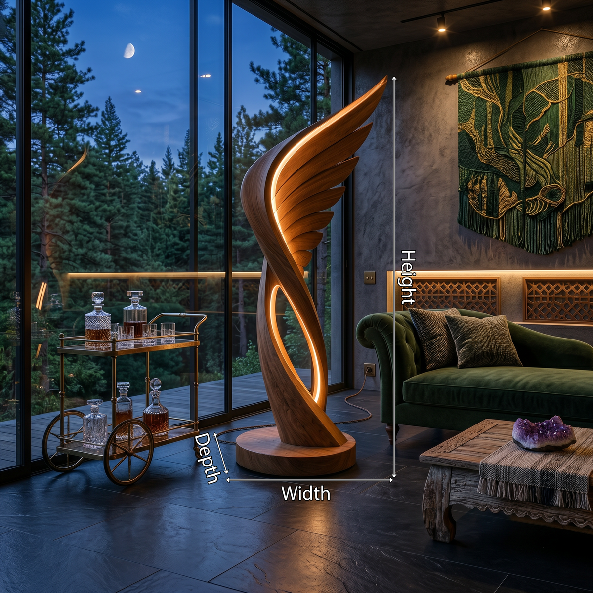 Organic Folding Wing Floor Lamp For Bedroom