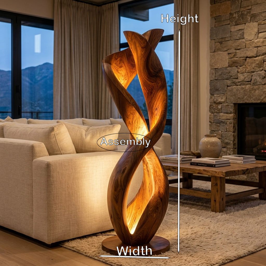 Luxury Twisted Floor Lamp With Sculptural Form For Living Room