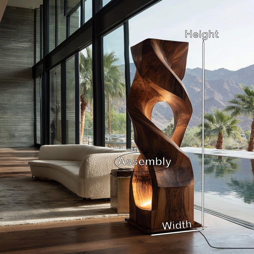 Organic Twisted Sculptural Floor Lamp For Home Decor