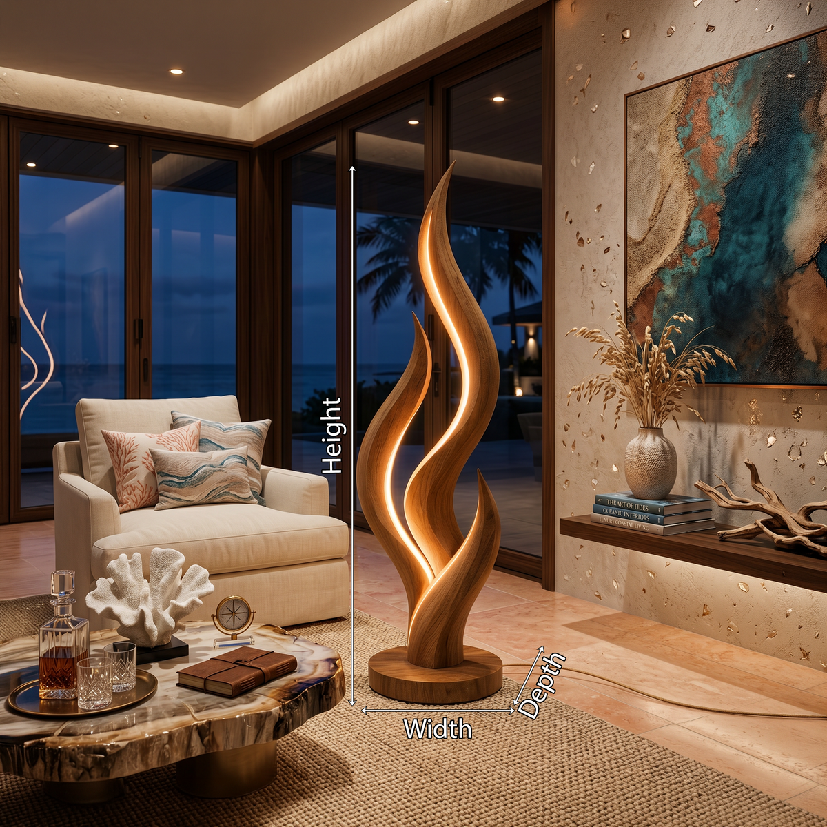 Modern Flow Curve Lamp For Bedroom Corner