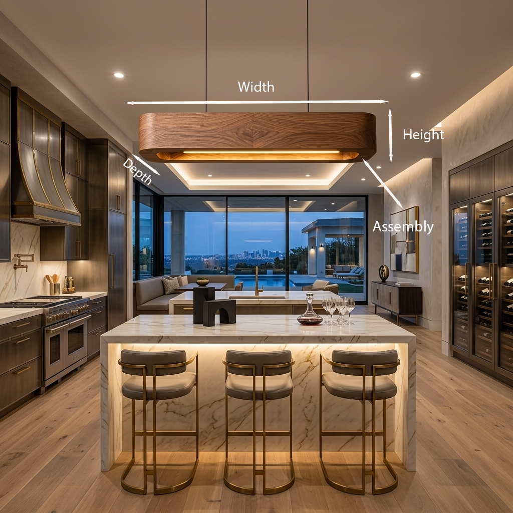 Modern Wooden Pendant Light For Kitchen
