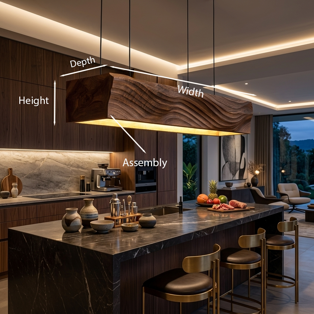 Artistic Wooden Pendant Light For Dining Room