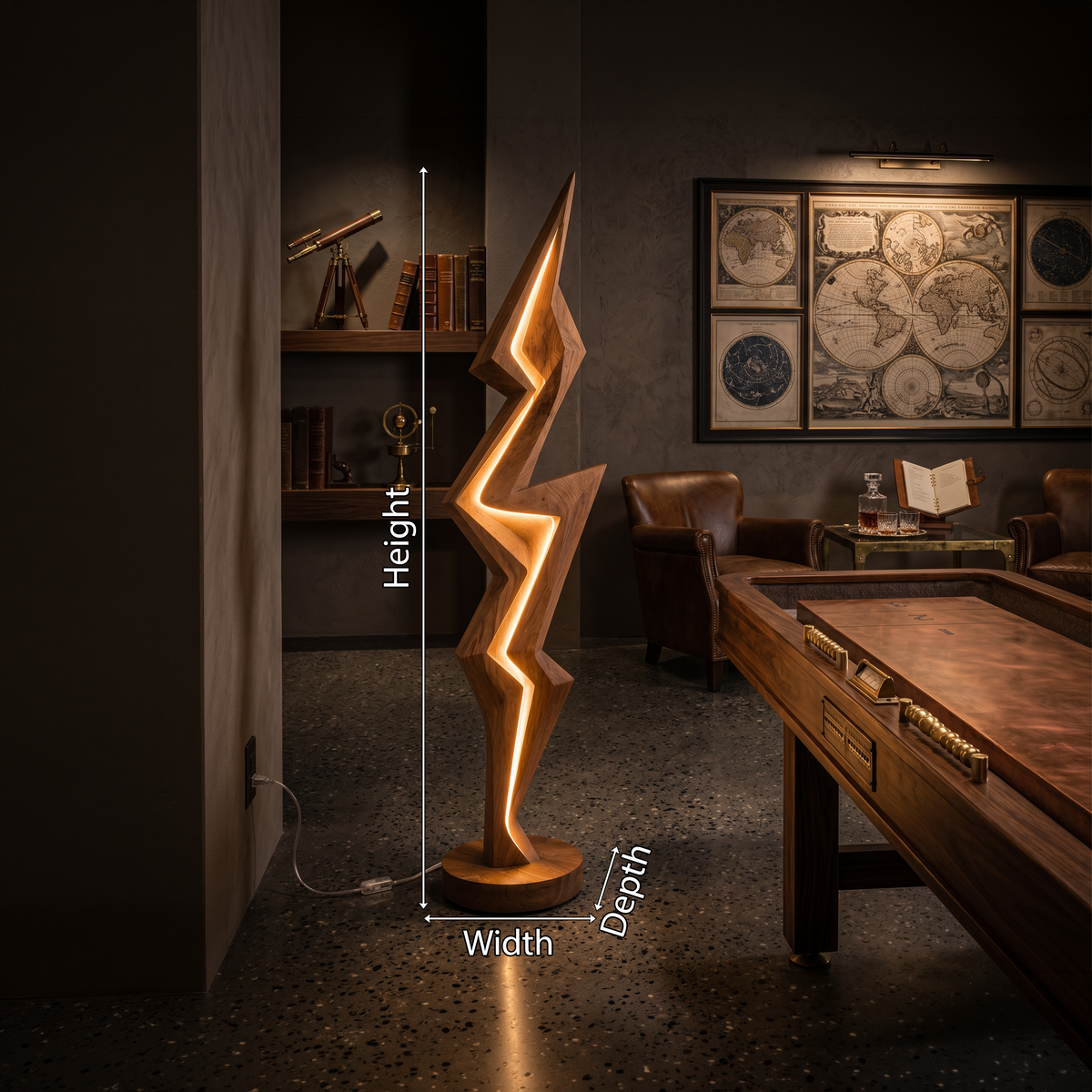 Minimalist Lightning Bolt Lamp For Modern Interior