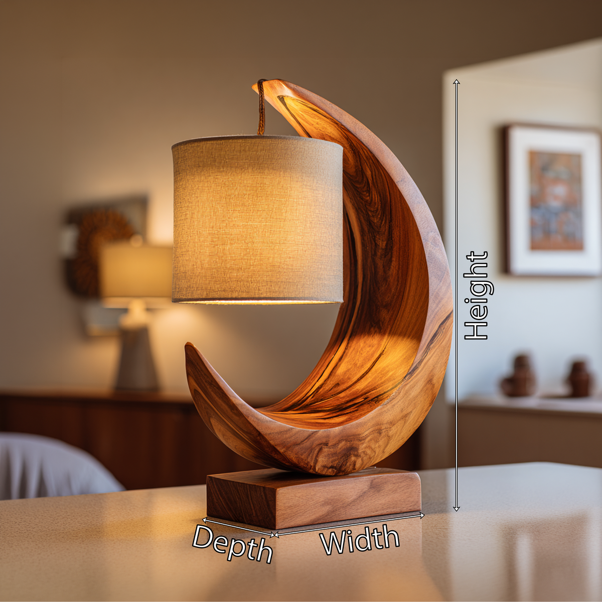 Minimalist Sculptural Table Lamp Bedroom Apartment Reading Nook Corner