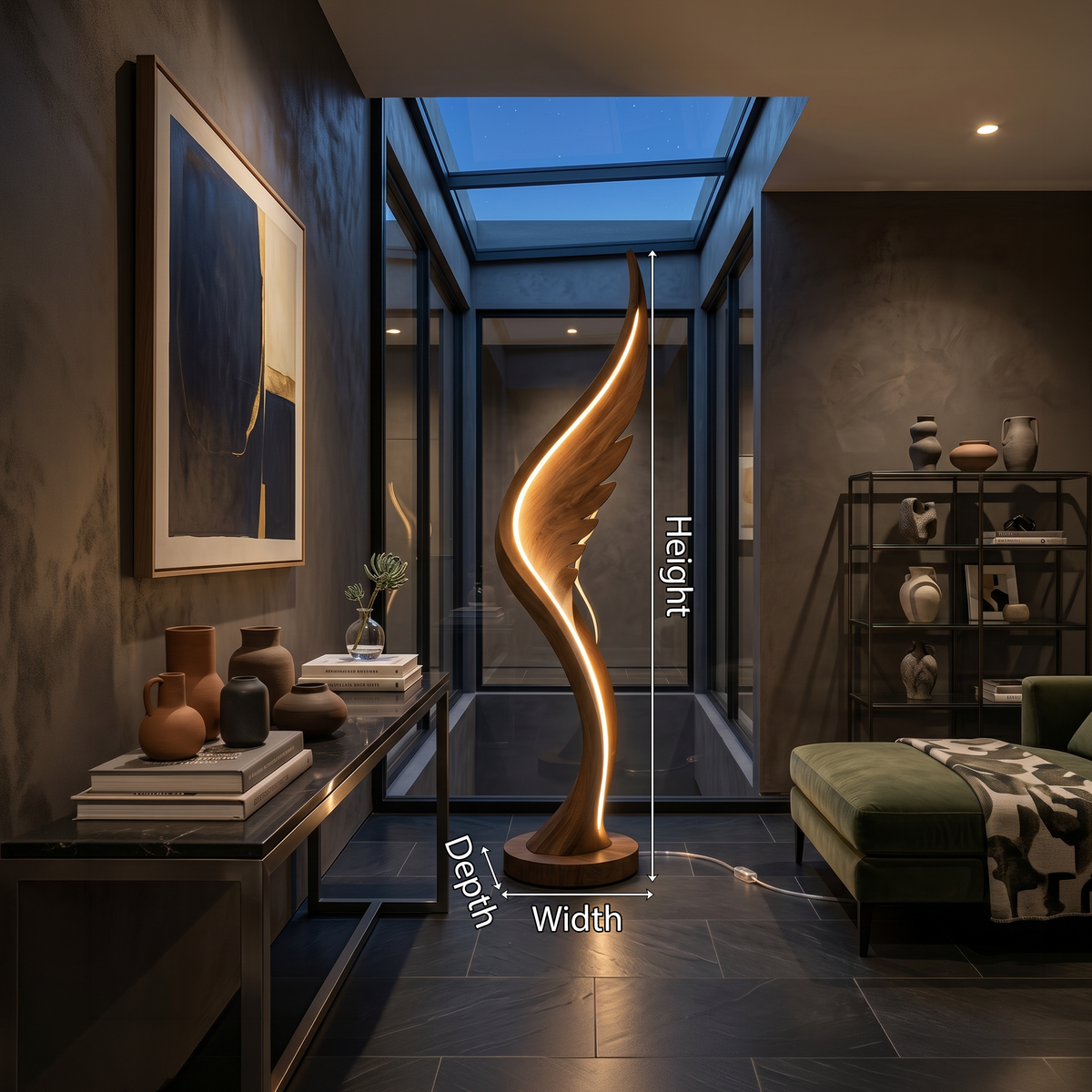 Contemporary Soaring Wing Floor Lamp For Modern Lounge