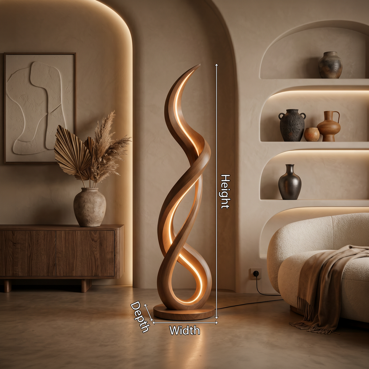 Organic Gentle Wave Floor Lamp For Modern Interior
