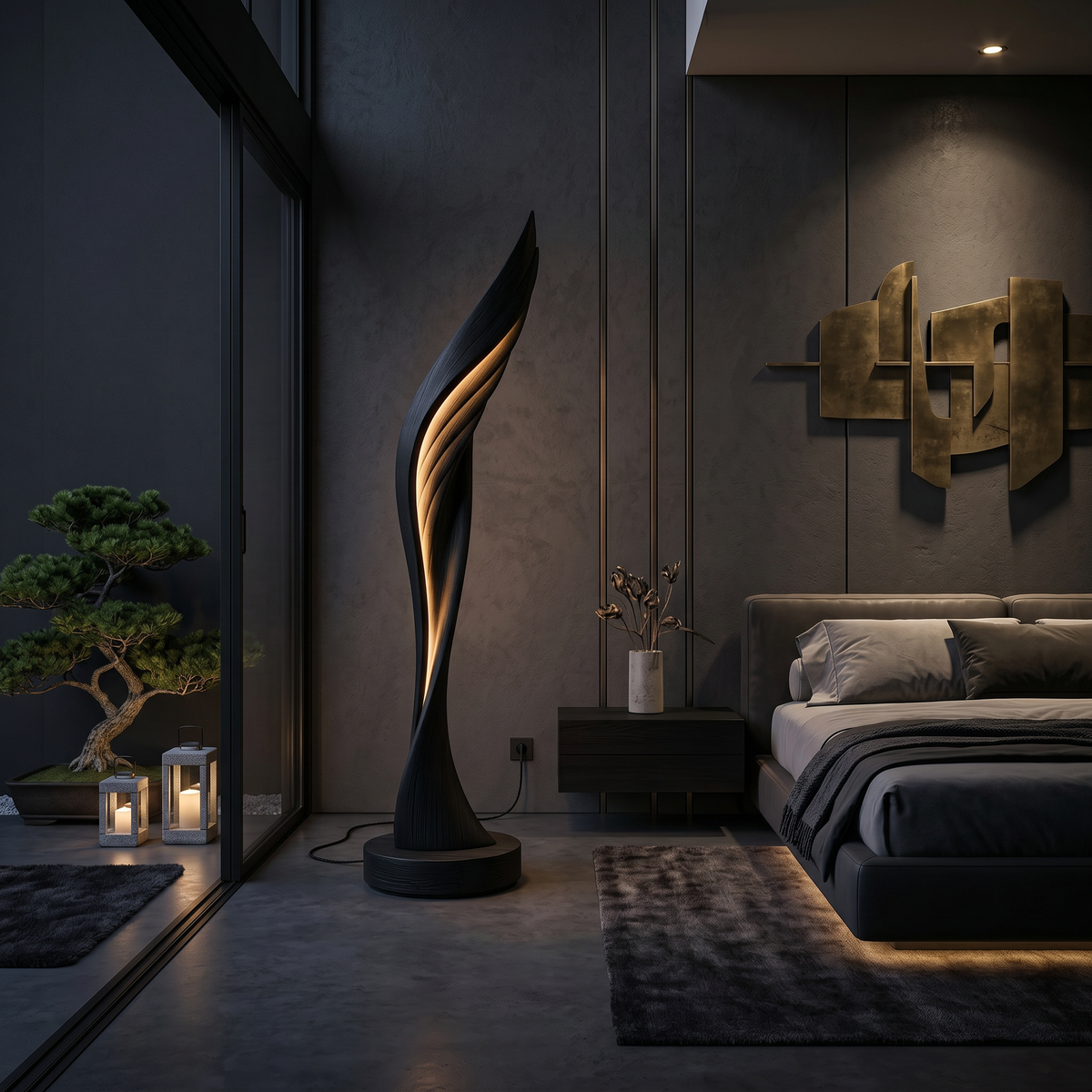 Minimalist Open Wing Floor Lamp For Contemporary Interior