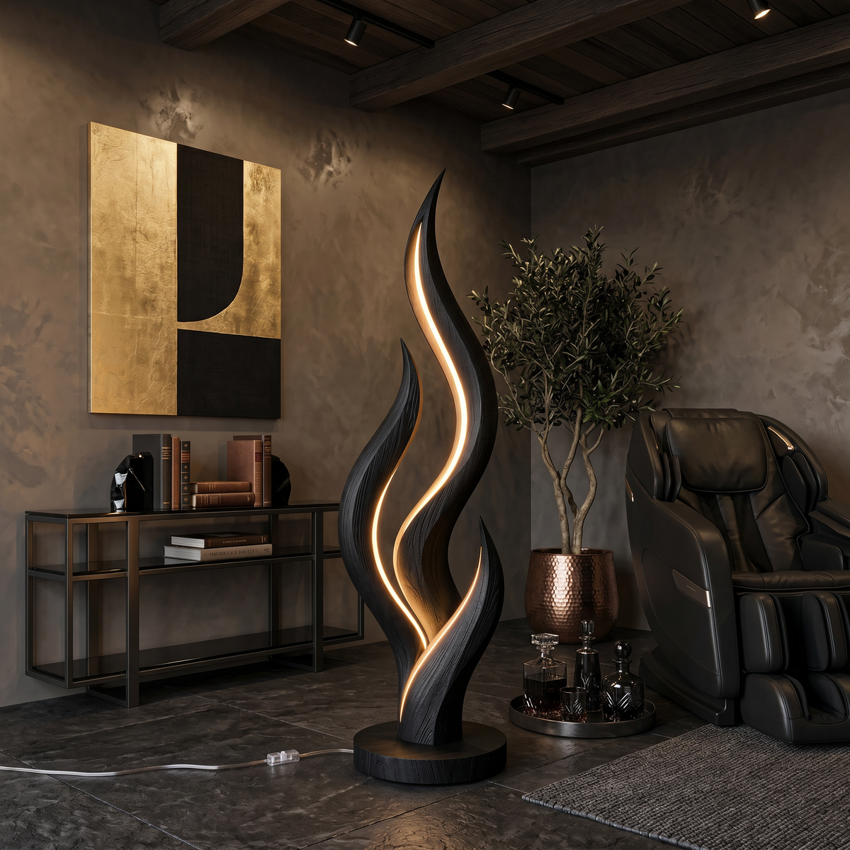 Modern Flow Curve Lamp For Bedroom Corner