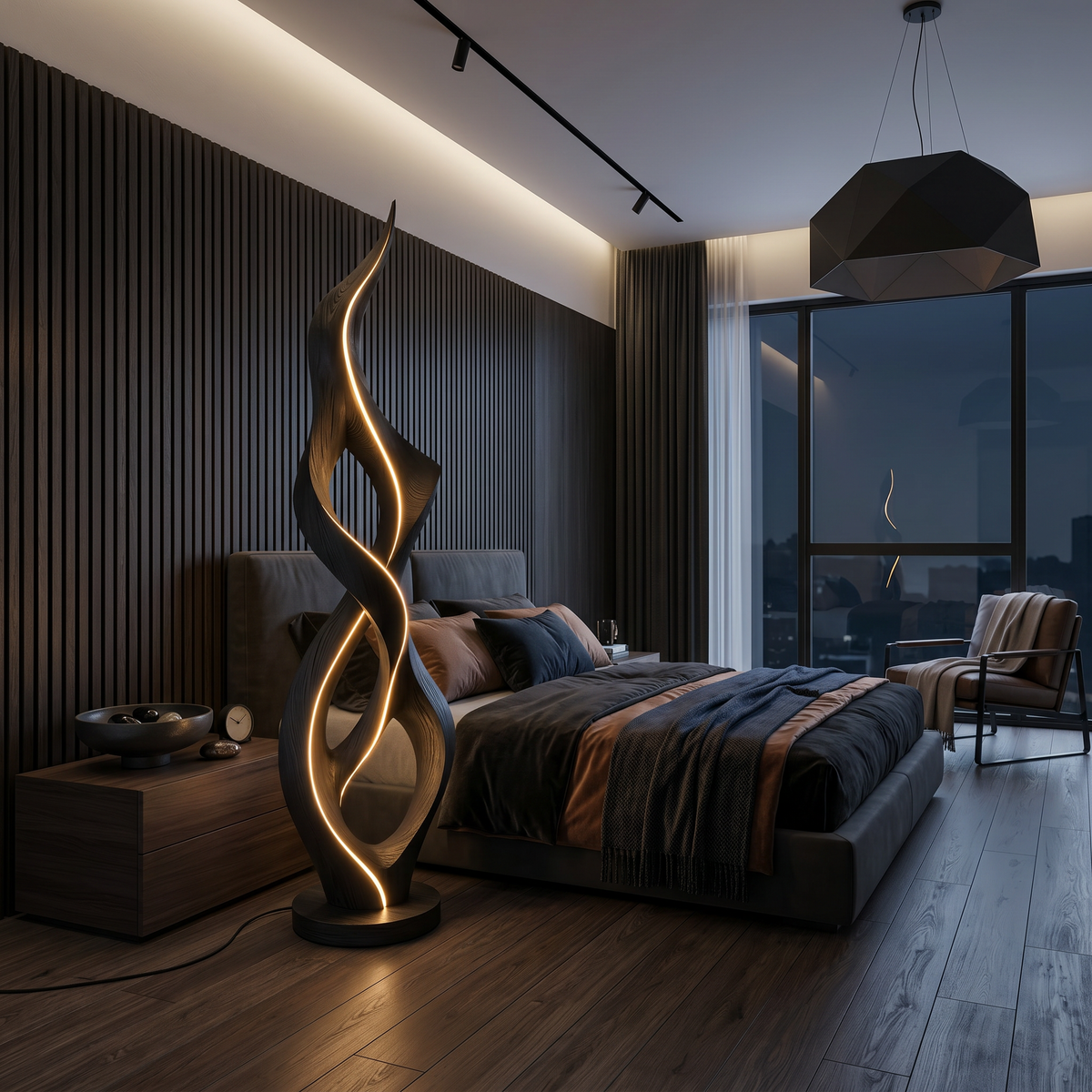Organic Twist Floor Lamp For Cozy Living Room