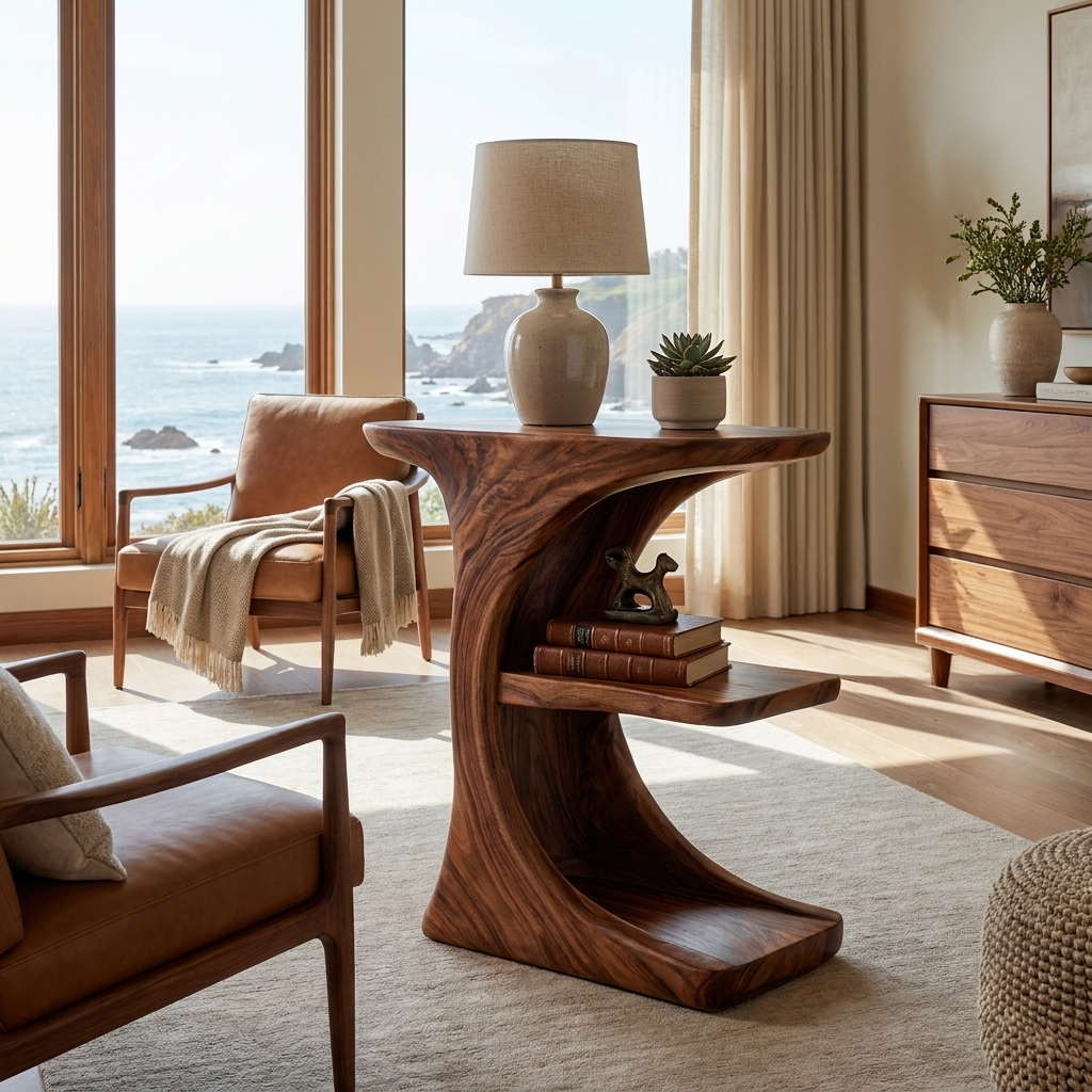 Contemporary Wooden Nightstand With Storage Levels For Bedroom