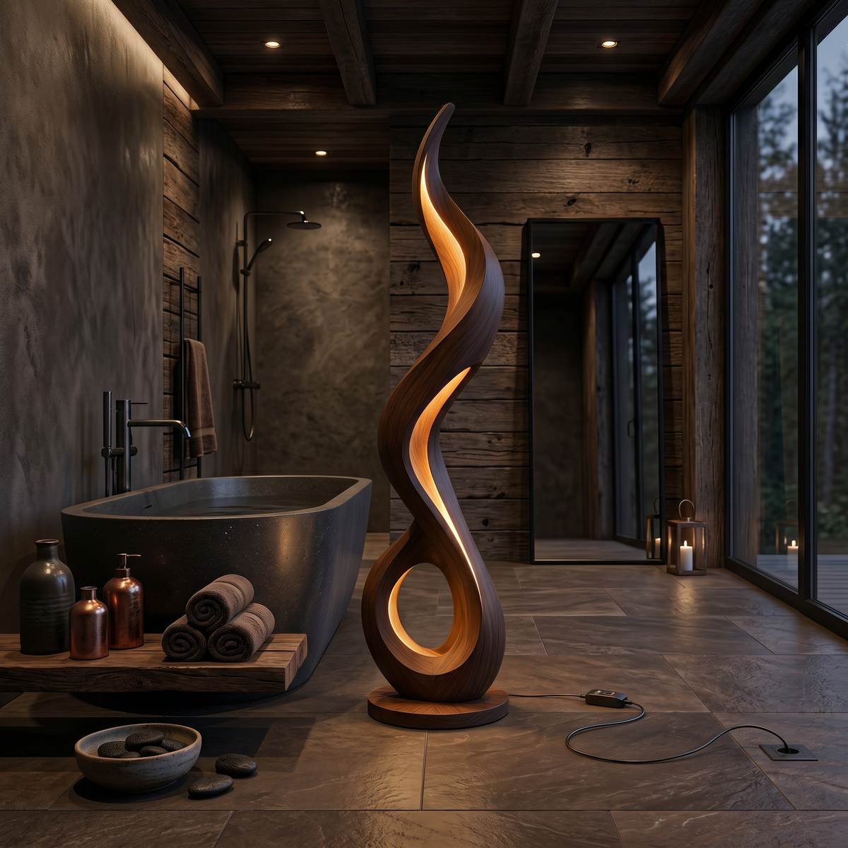 Minimalist Liquid Flow Floor Lamp For Reading Corner