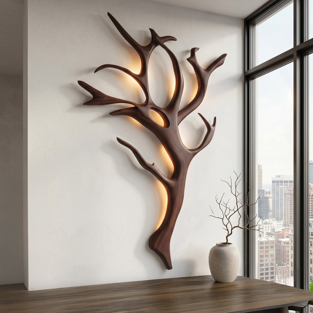 Handcrafted Branch Wall Lamp For Wall Decor
