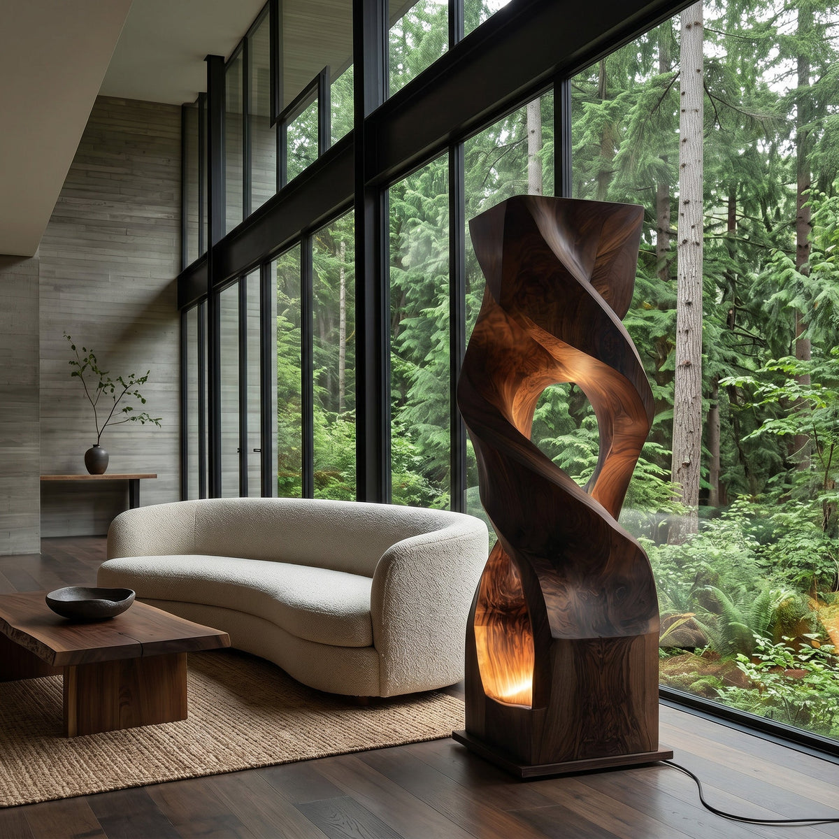 Organic Twisted Sculptural Floor Lamp For Home Decor