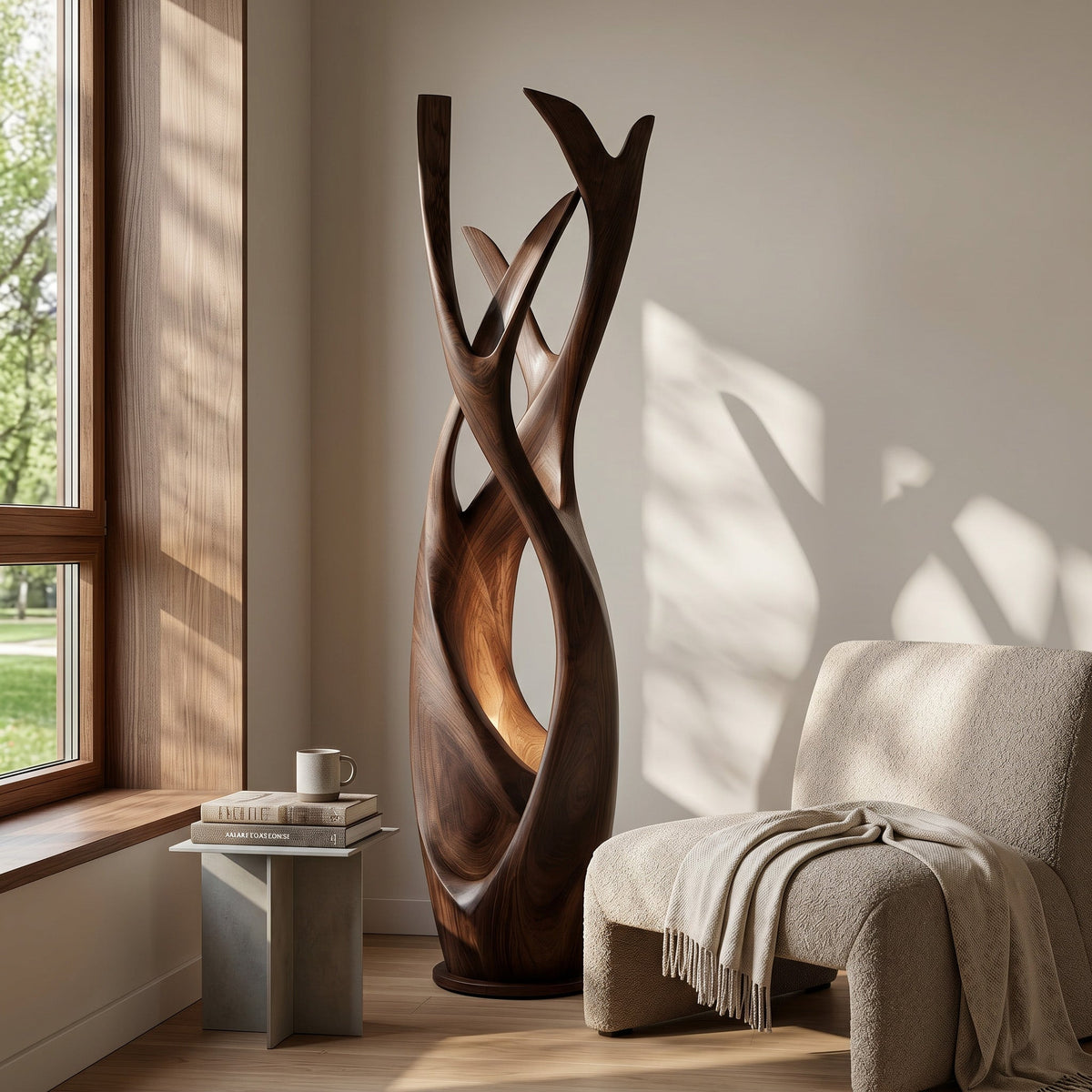 Wooden Floor Lamp For Contemporary Apartment