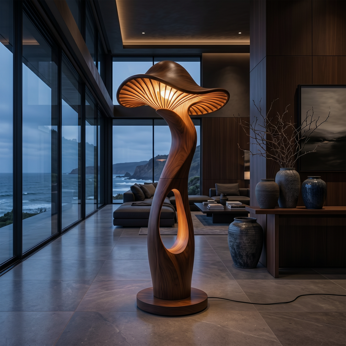 Modern Toadstool Floor Lamp For Lounge Area