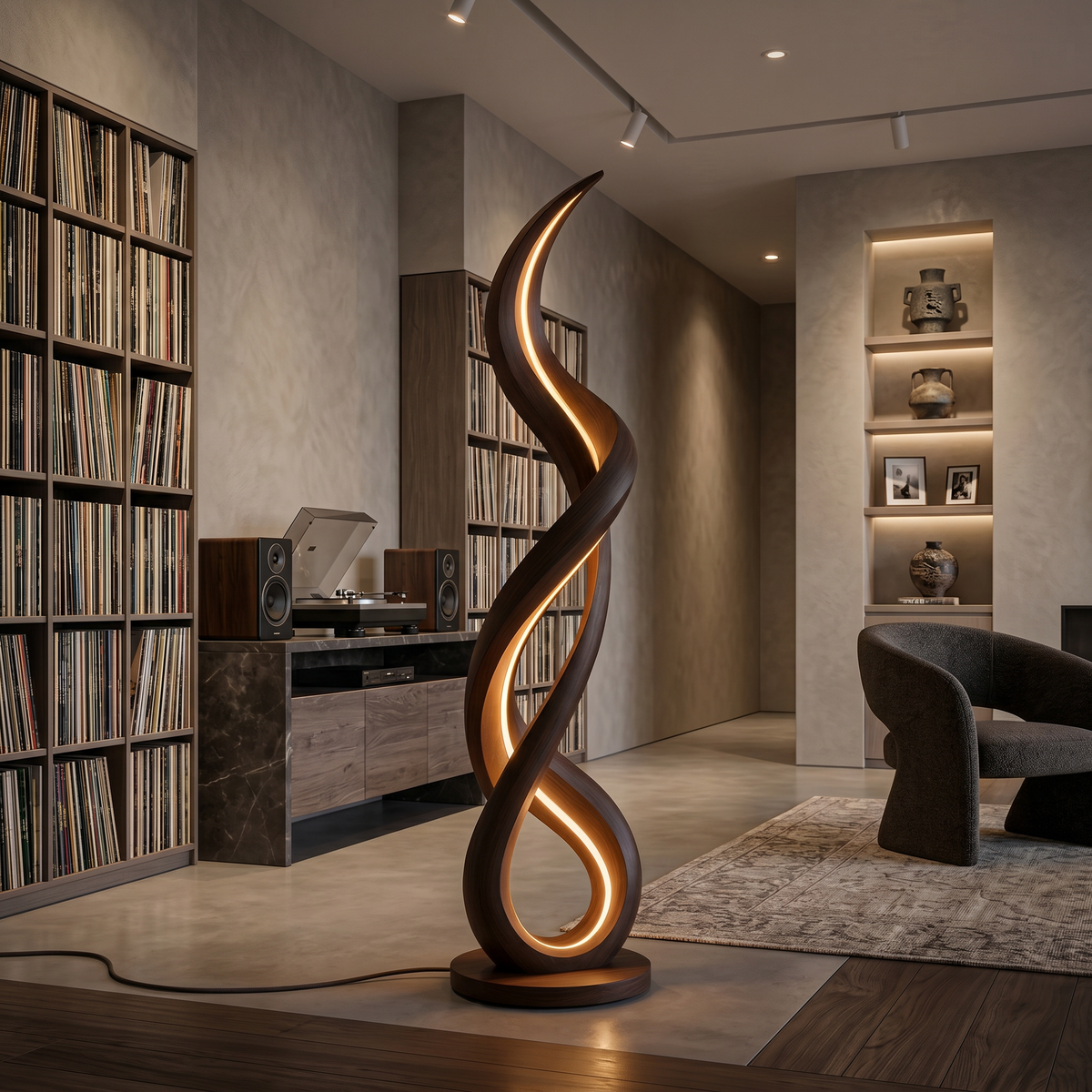 Organic Gentle Wave Floor Lamp For Modern Interior