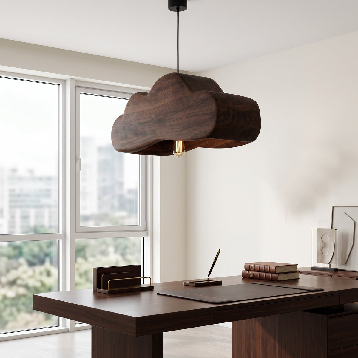 Scandinavian Wooden Pendant Light For Contemporary Kitchen Island