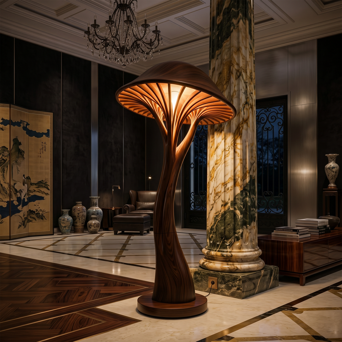 Contemporary Bloom Mushroom Floor Lamp For Living Room