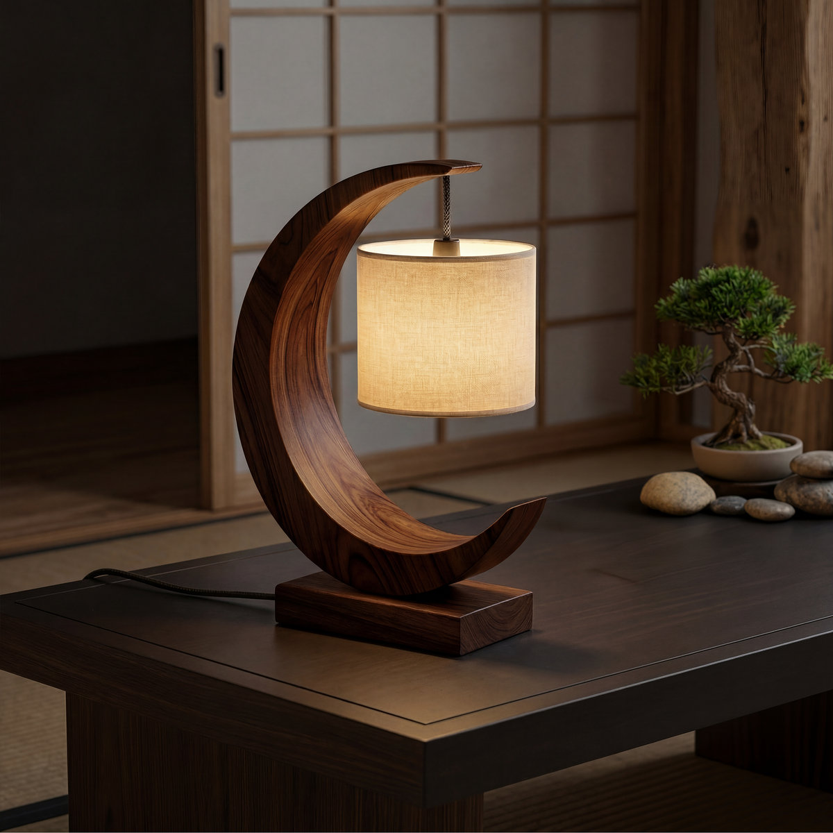 Minimalist Sculptural Table Lamp Bedroom Apartment Reading Nook Corner