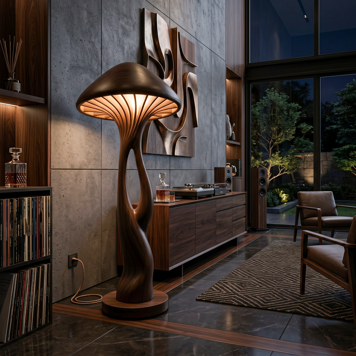 Organic Canopy Mushroom Floor Lamp For Bedside