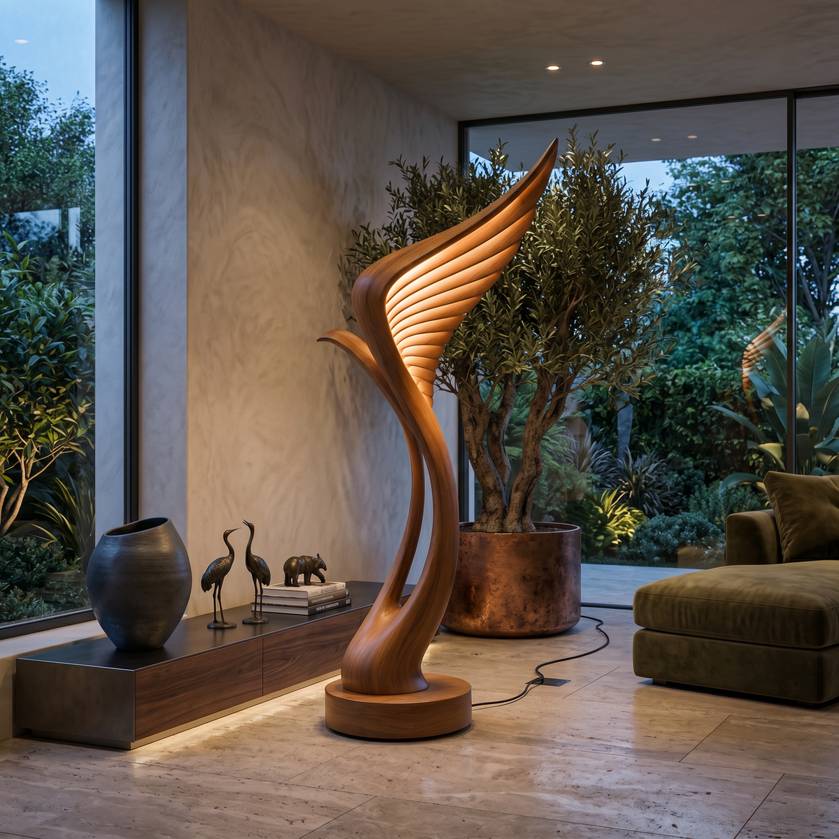 Mid Century Feather Wing Floor Lamp For Living Space