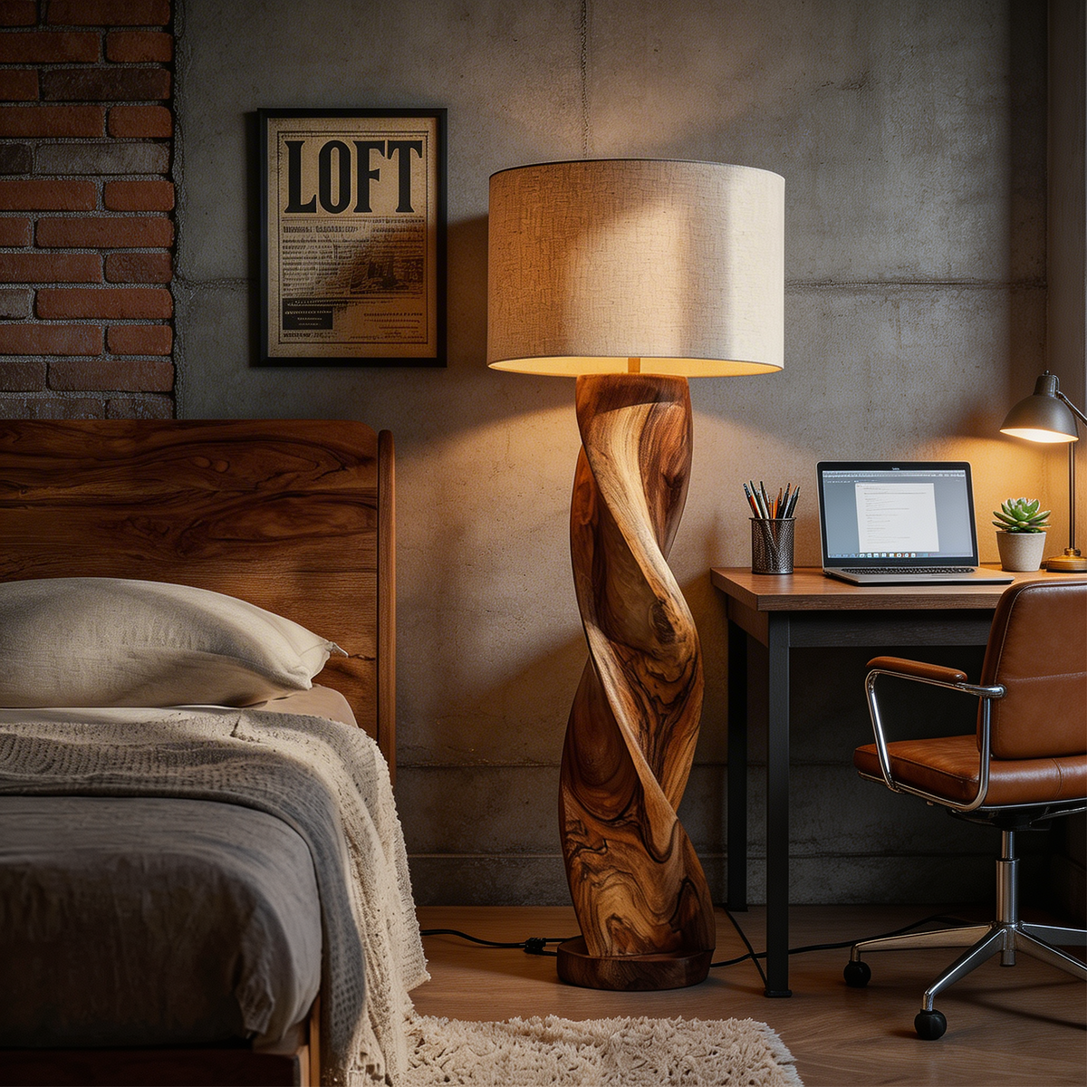 Industrial Sculptural Lamp Entryway Console Living Room Corner