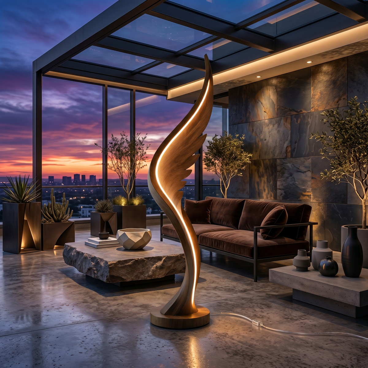 Contemporary Soaring Wing Floor Lamp For Modern Lounge
