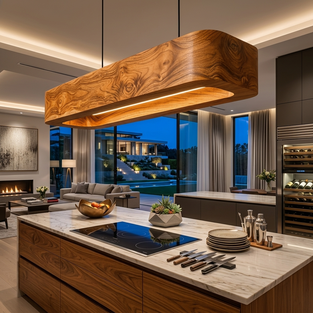 Modern Wooden Pendant Light For Kitchen