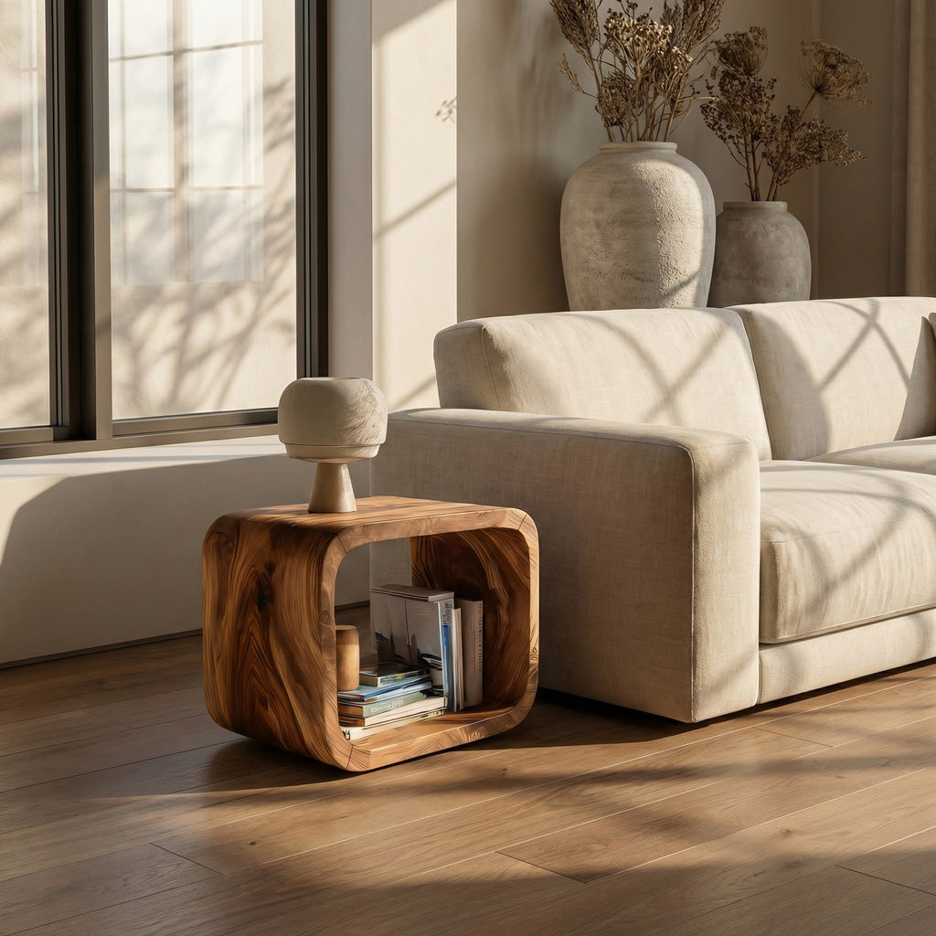 Scandinavian Wood Nightstand For Bedroom Decor