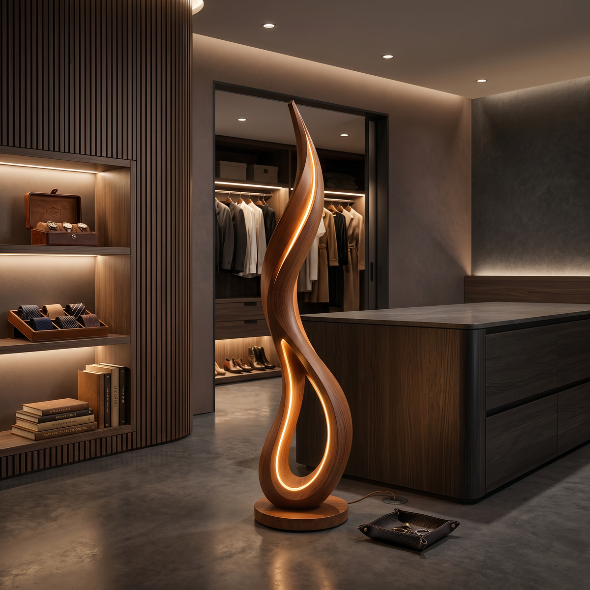 Contemporary Dancing Flame Floor Lamp For Living Room