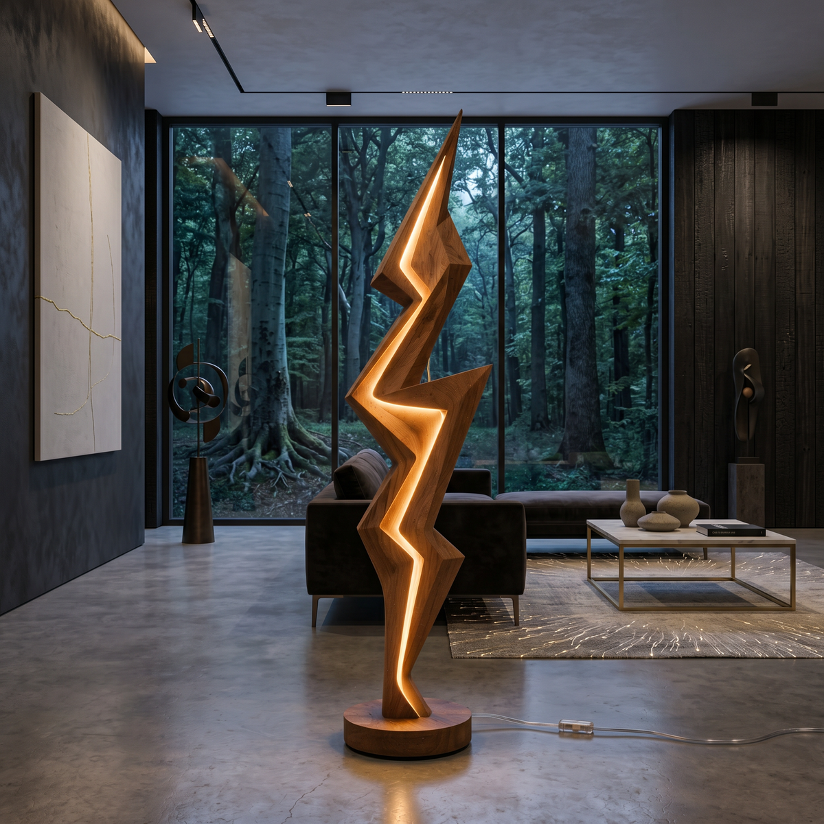Minimalist Lightning Bolt Lamp For Modern Interior