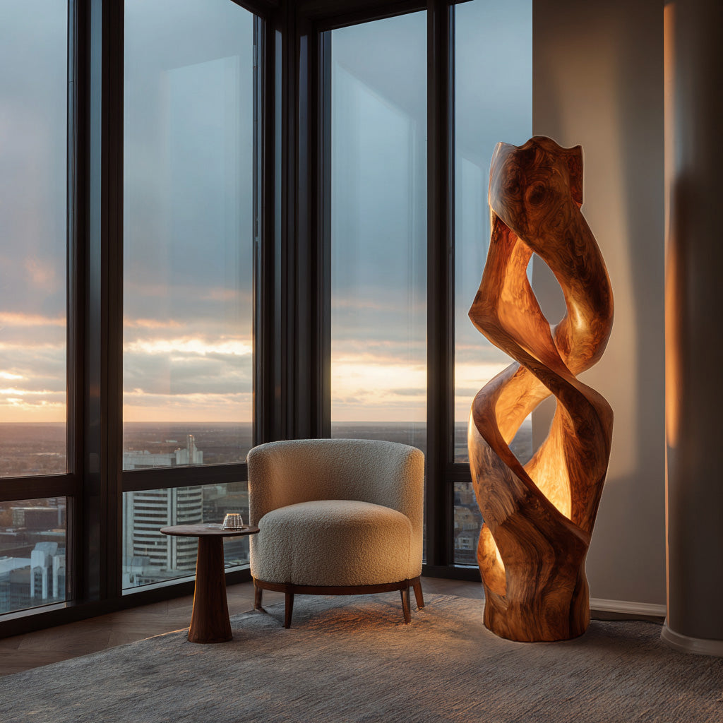 Contemporary Abstract Twisted Floor Lamp For Living Room