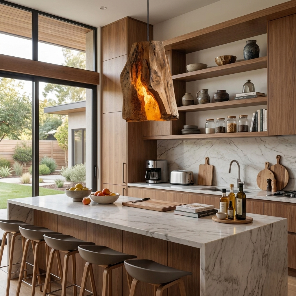 Rustic Organic Pendant Light For Dining Room