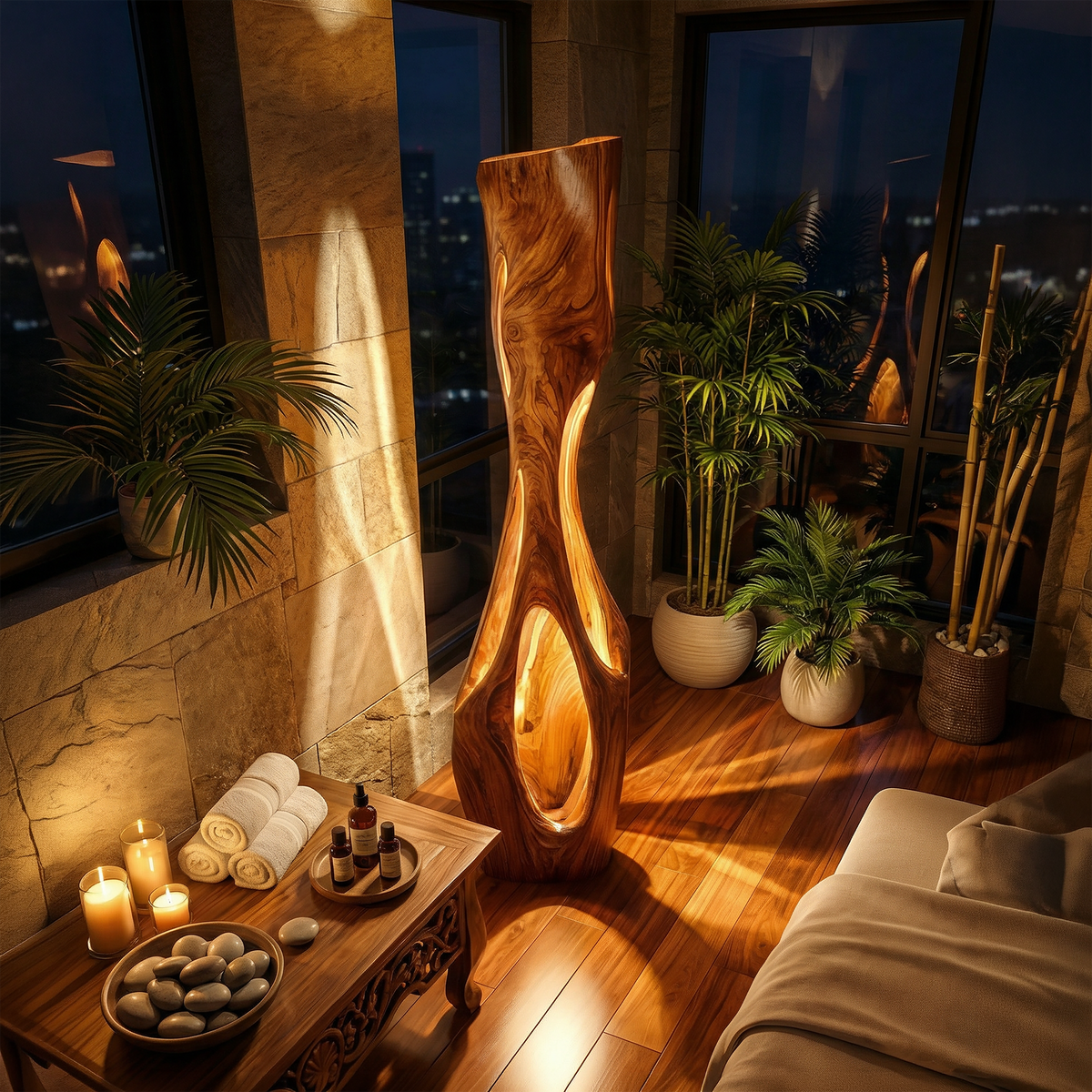 Modern Sculptural Table Lamp Living Room Bedroom Kitchen Corner