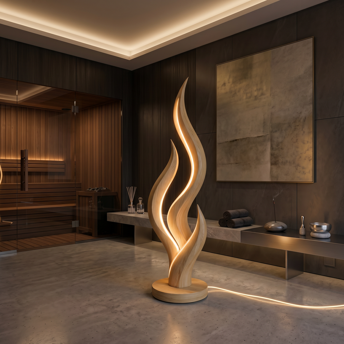 Modern Flow Curve Lamp For Bedroom Corner