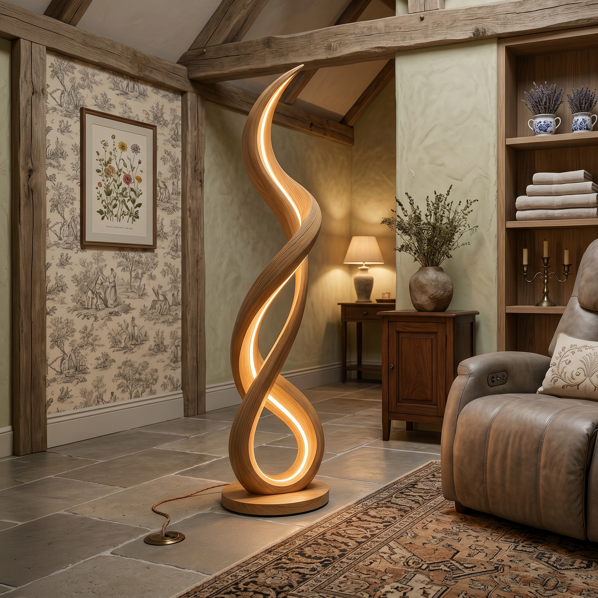 Organic Gentle Wave Floor Lamp For Modern Interior
