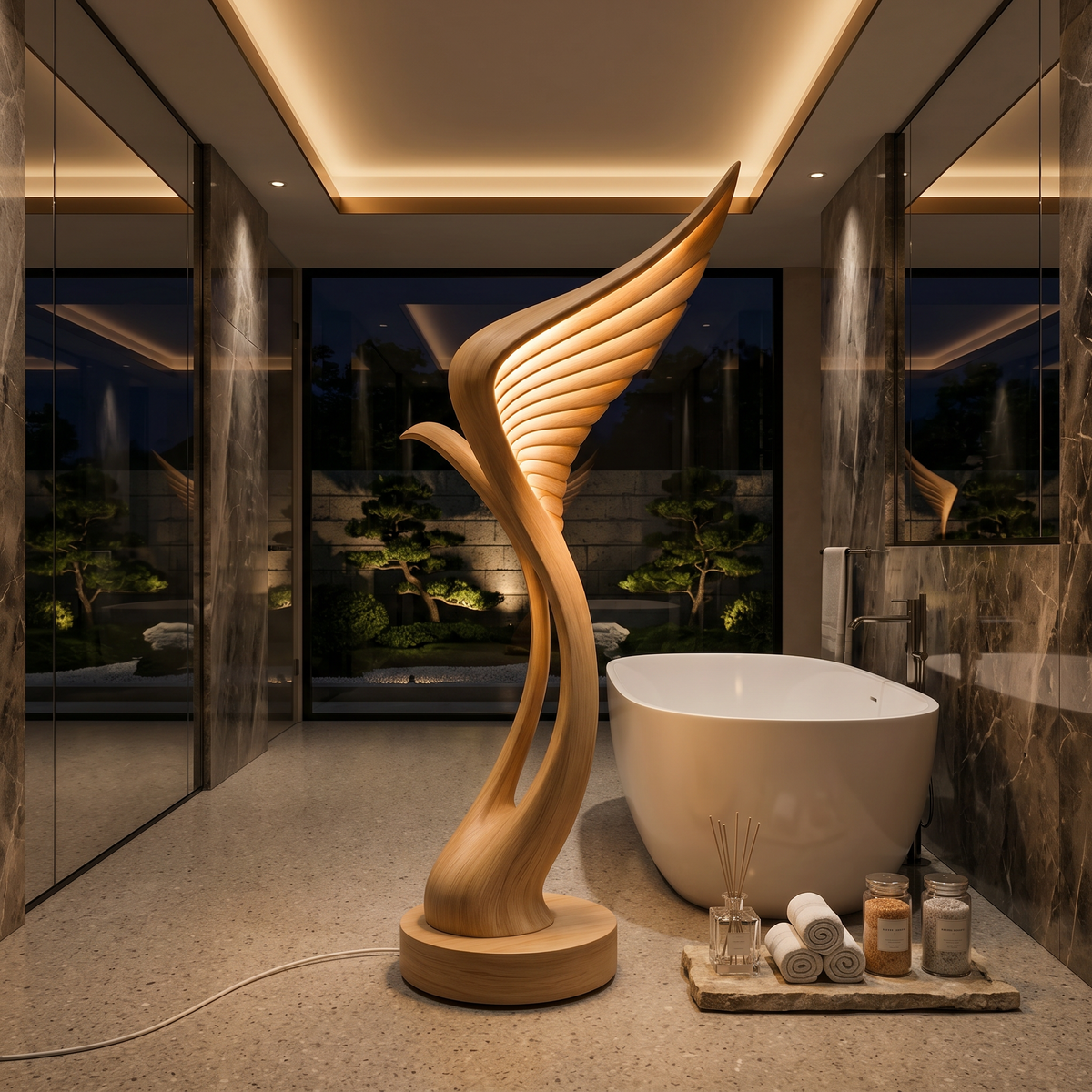 Mid Century Feather Wing Floor Lamp For Living Space
