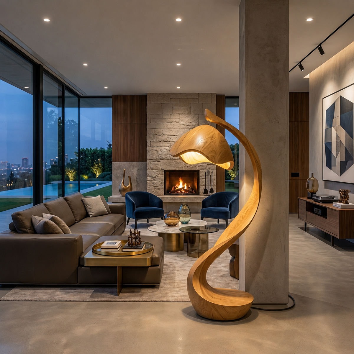 Rustic Wooden Floor Lamp Statement Design For Home Decor