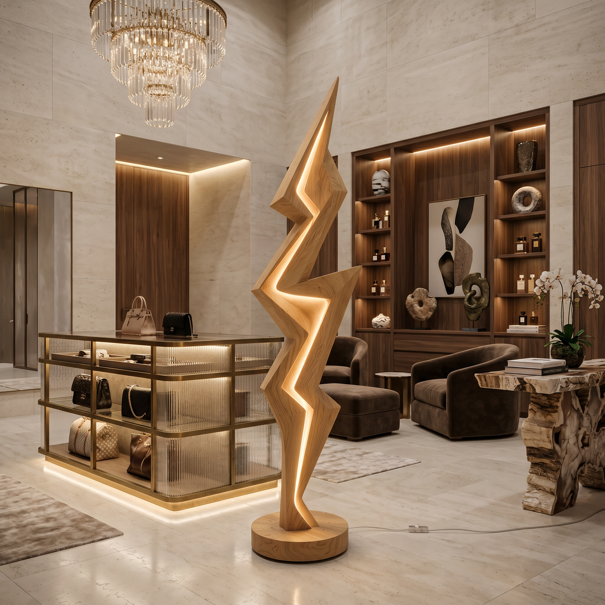 Minimalist Lightning Bolt Lamp For Modern Interior