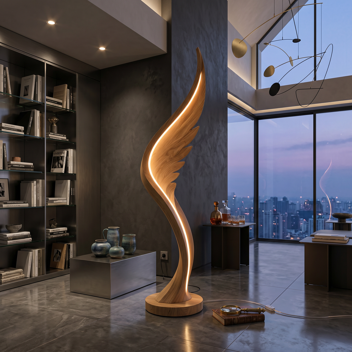 Contemporary Soaring Wing Floor Lamp For Modern Lounge