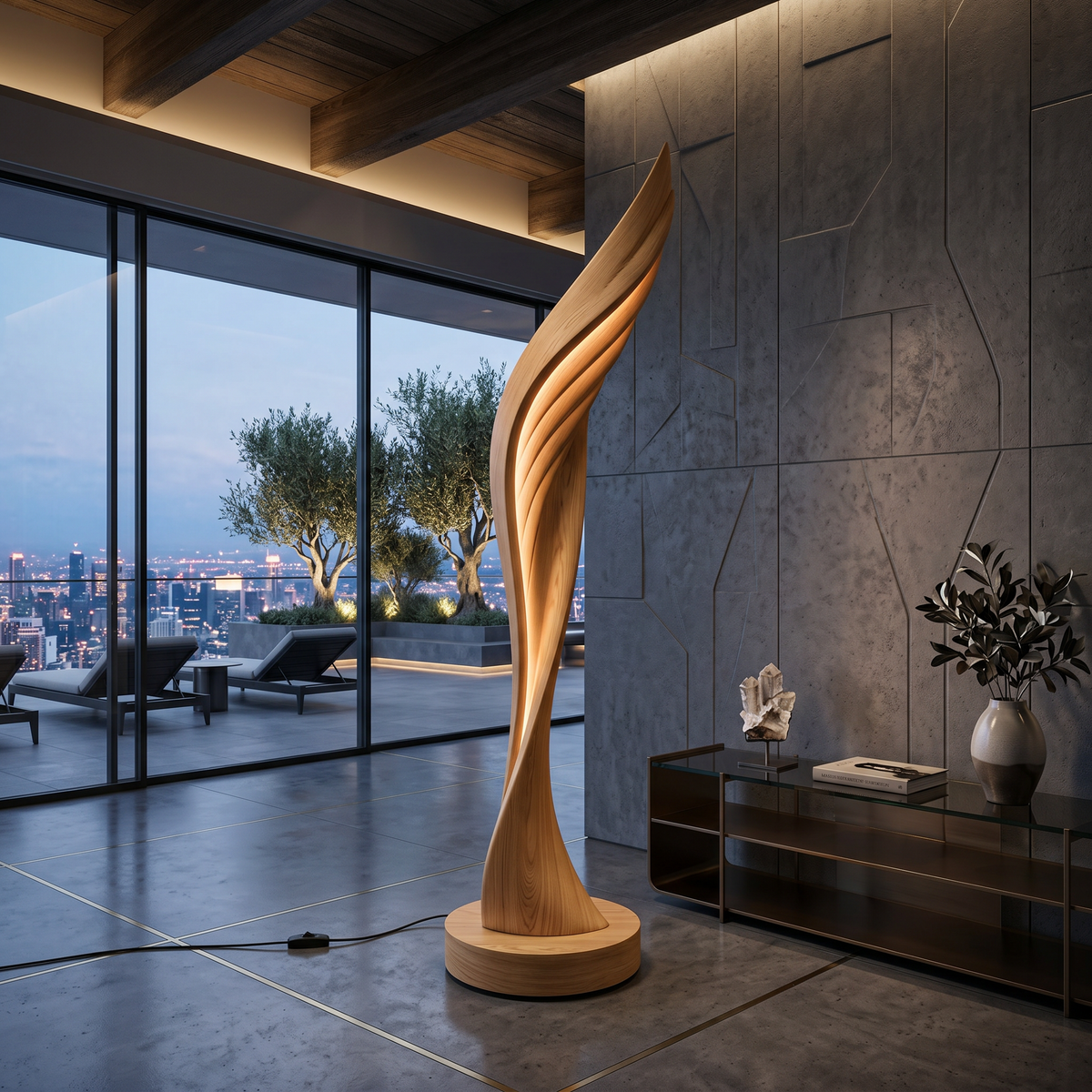 Minimalist Open Wing Floor Lamp For Contemporary Interior