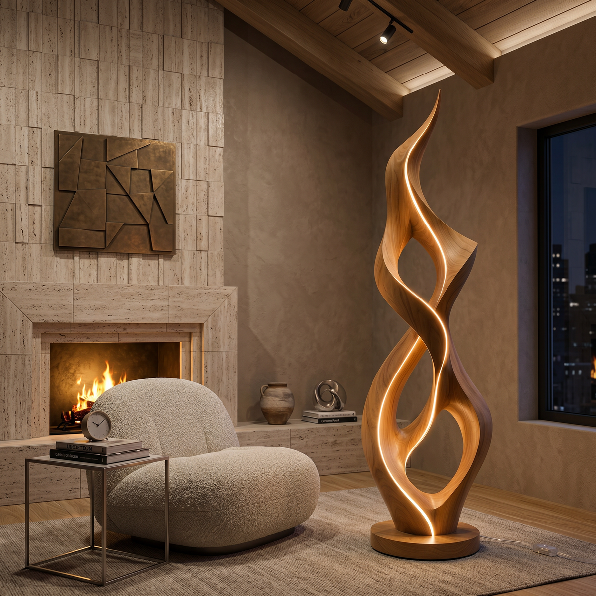 Organic Twist Floor Lamp For Cozy Living Room